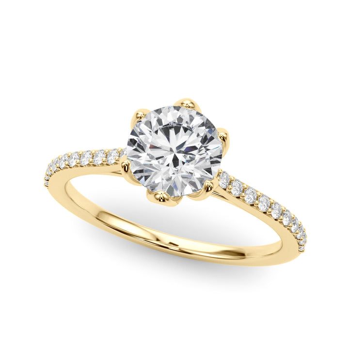 Single Row Diamond Engagement Ring