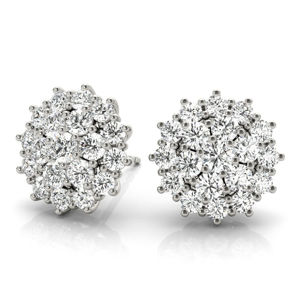 4 CT Cluster Earrings