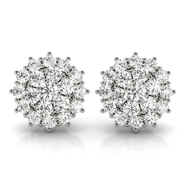 4 CT Cluster Earrings