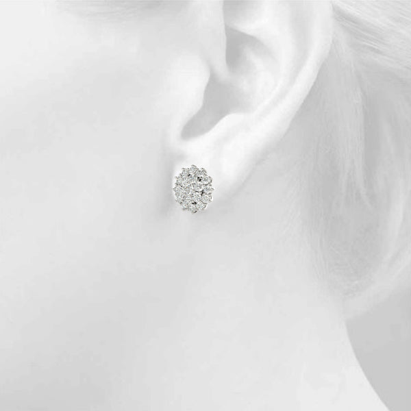 4 CT Cluster Earrings