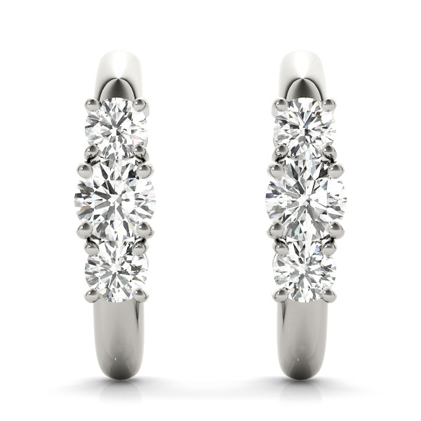 1 CT 3 stone  Earrings