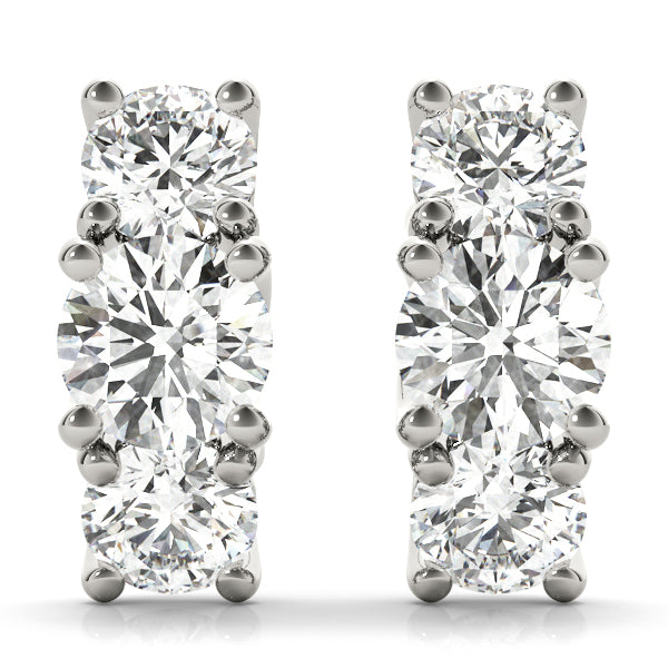 5 CT 3 stone  Earrings