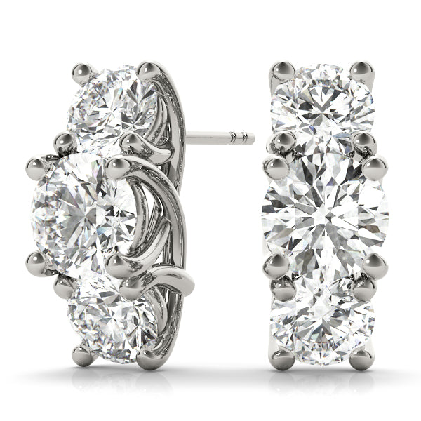 5 CT 3 stone  Earrings