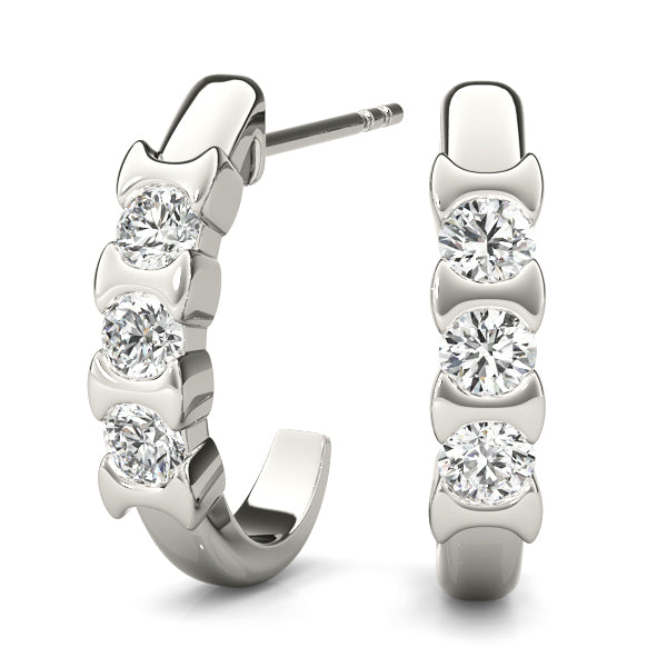 1/2 CT 3 stone  Earrings