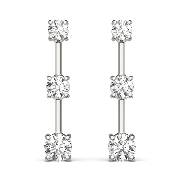 1 CT 3 stone  Earrings