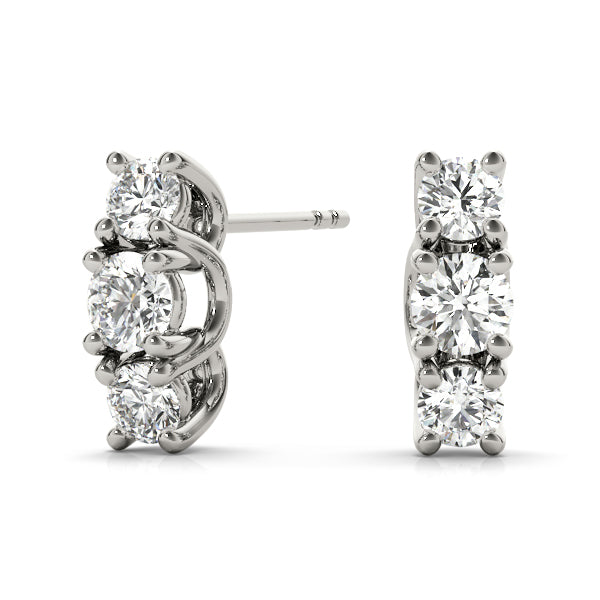 1 1/5 CT 3 stone  Earrings