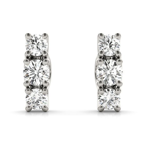 1 1/5 CT 3 stone  Earrings