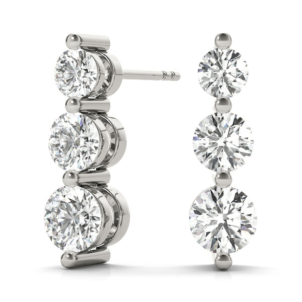 1 CT 3 stone  Earrings