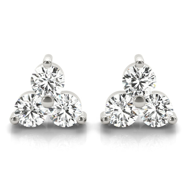 3/4 CT 3 stone  Earrings