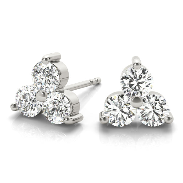 3/4 CT 3 stone  Earrings