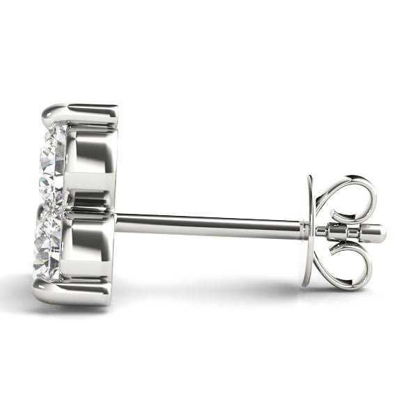 3/4 CT 3 stone  Earrings