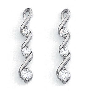 Three Stone Diamond Earring