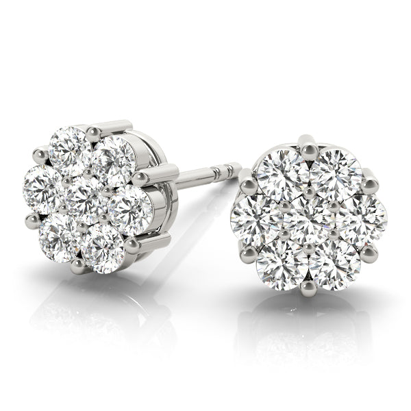 1/2 CT Cluster Earrings