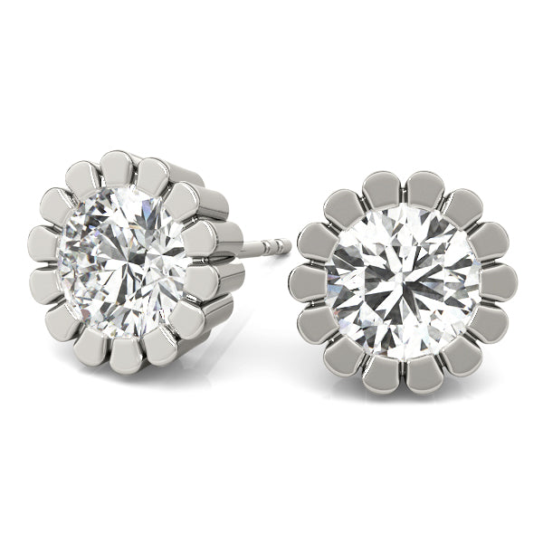 1 1/2 CT Single stone Earrings