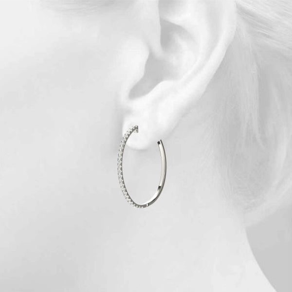 1 CT  Hoop Earrings