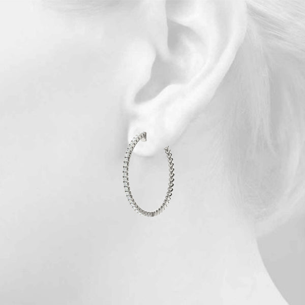 2 CT  Hoop Earrings