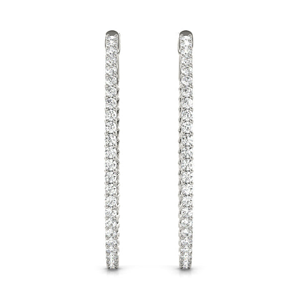 1 1/2 CT  Hoop Earrings