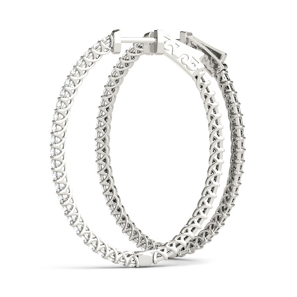 1 1/2 CT  Hoop Earrings