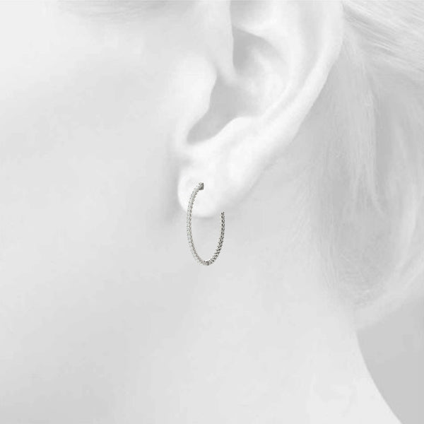 1 1/2 CT  Hoop Earrings