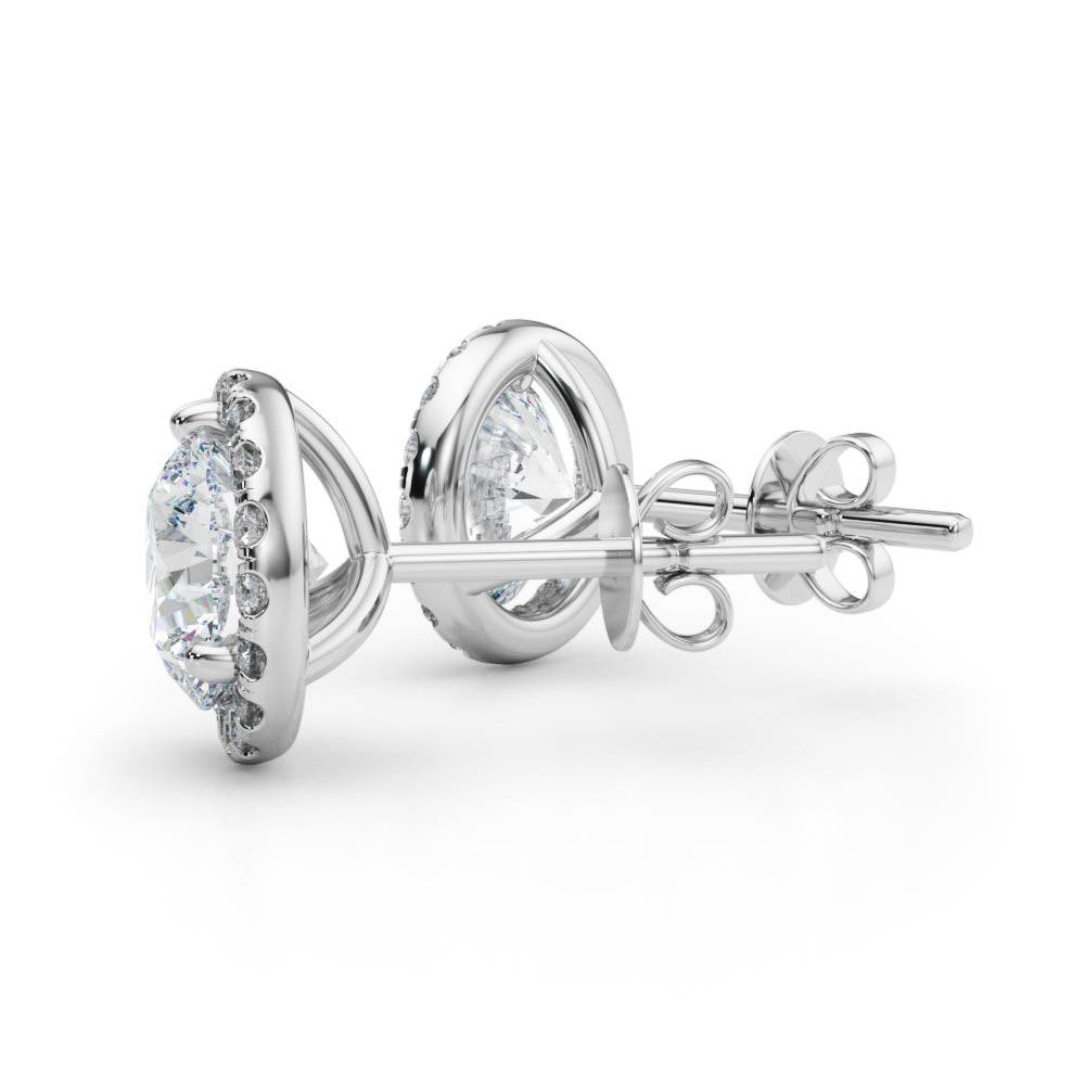 7.3 CT Halo Earrings