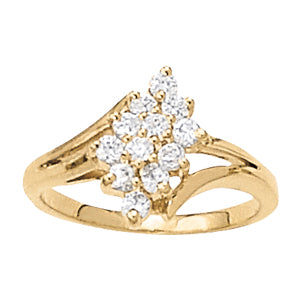 1/2 CT Cluster Fashion Rings 1/2 CTTW 