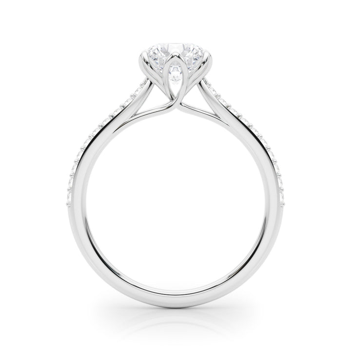 Single Row Diamond Engagement Ring